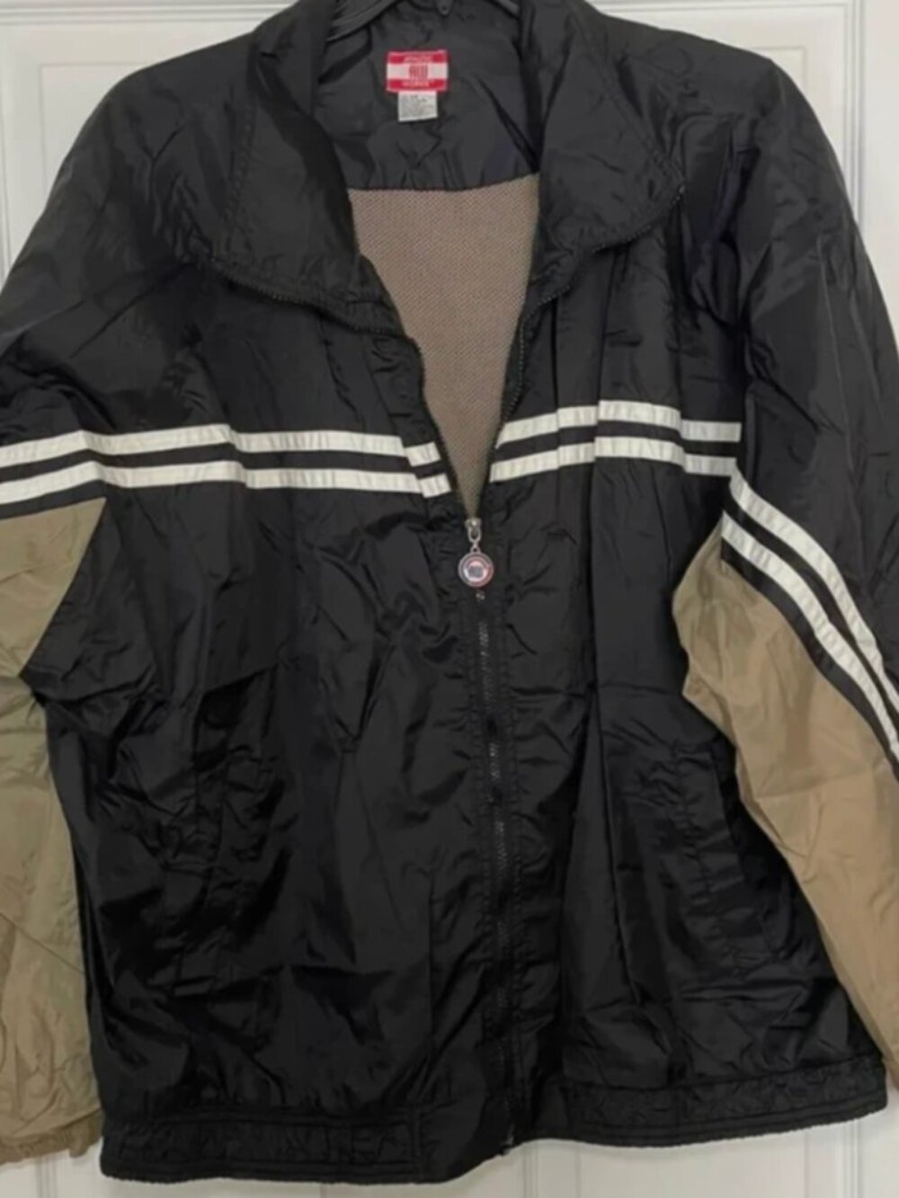 Athletic Works Black and Tan 2XL Vintage Track Jacket Blokecore Streetwear